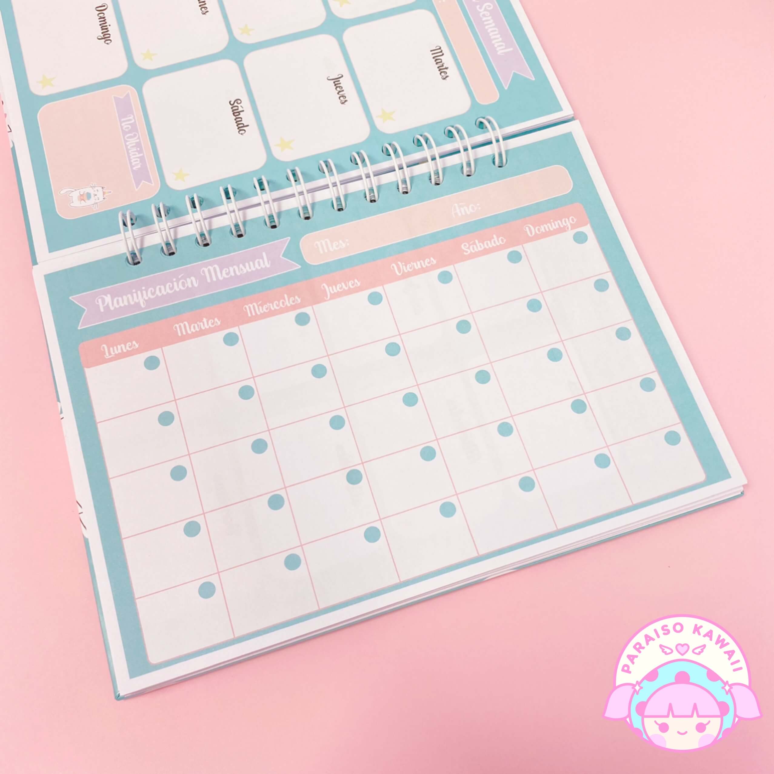CamiMorgado - Planner Anual Gato Unicornio Turquesa - Imagen 3