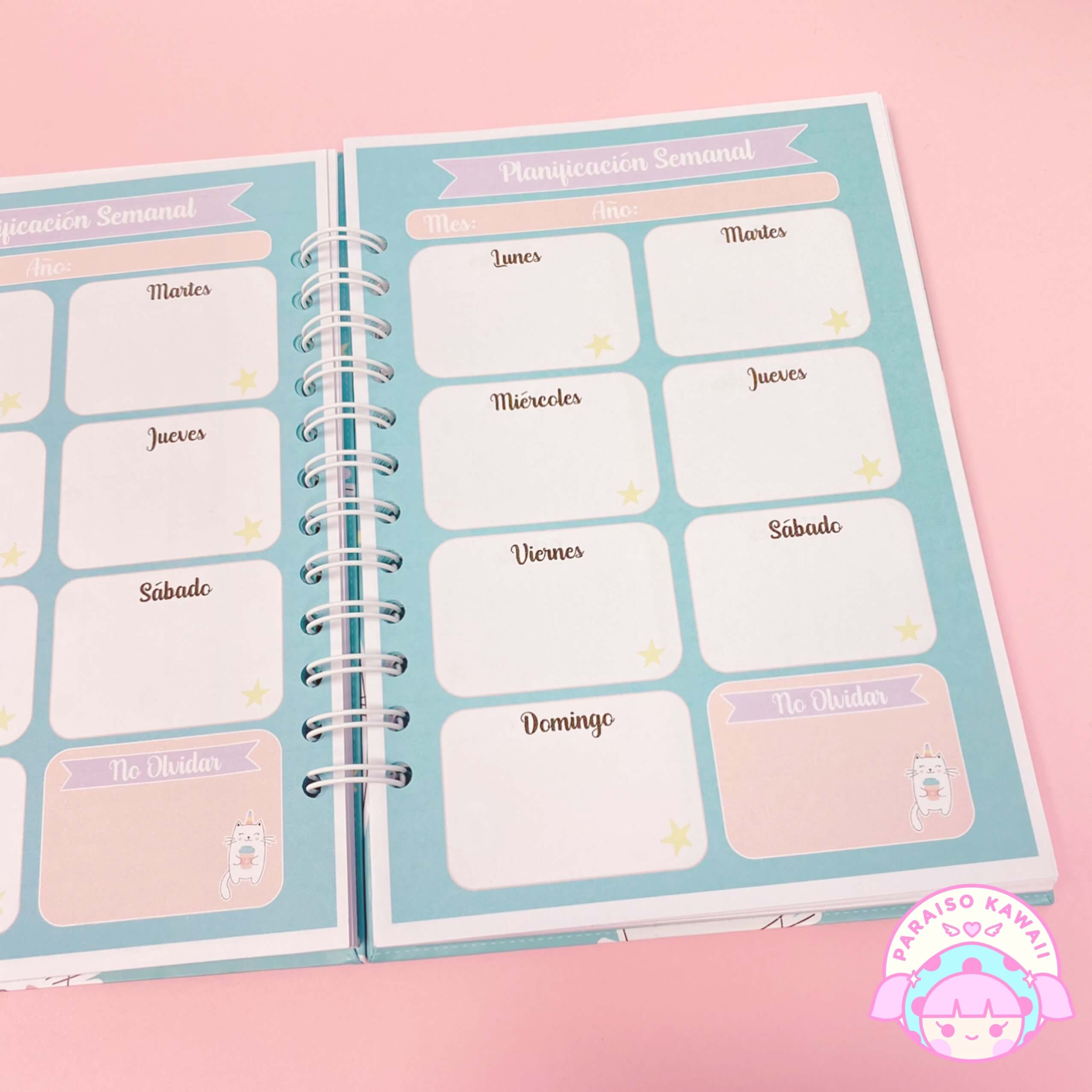 CamiMorgado - Planner Anual Gato Unicornio Turquesa - Imagen 2