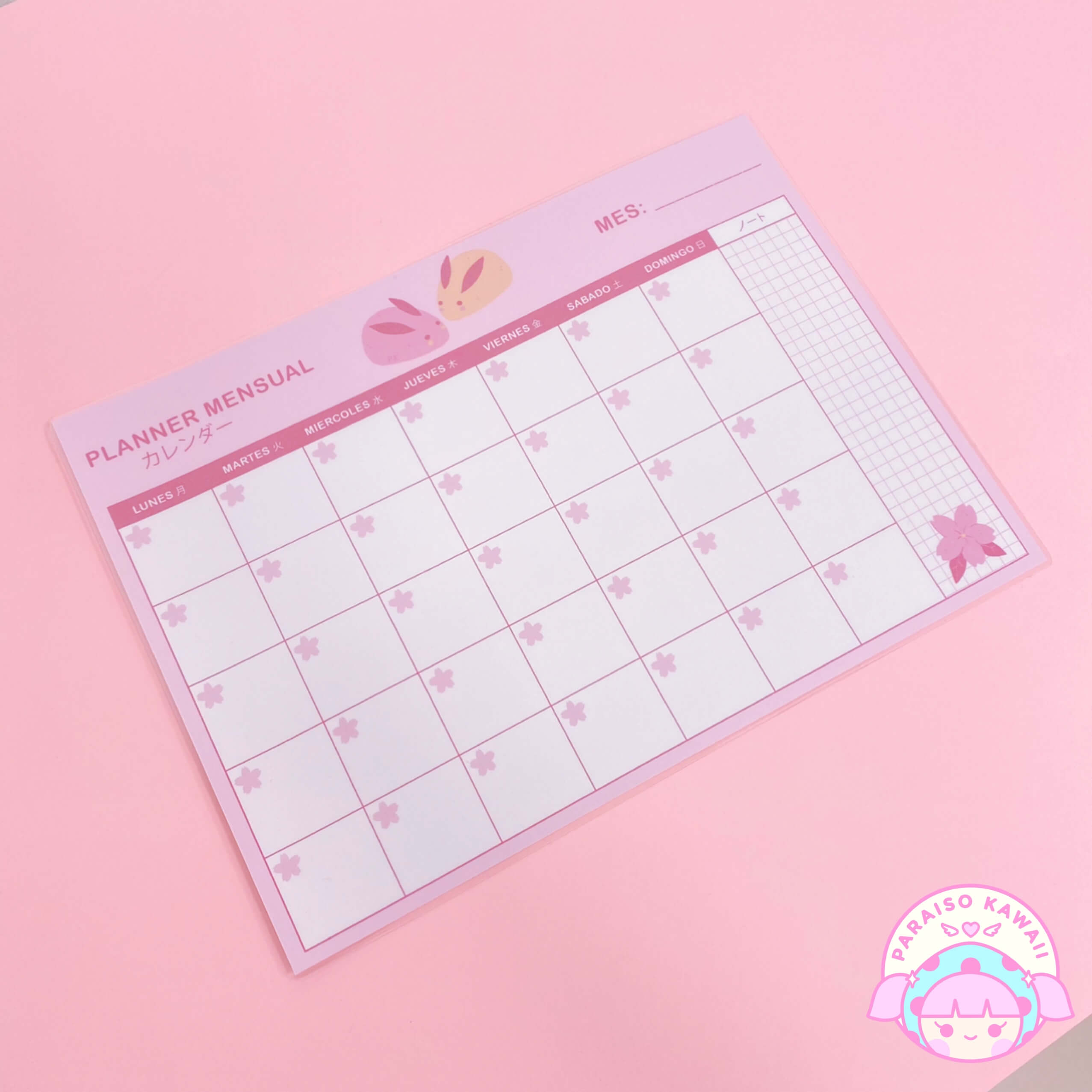 PKStudio - Planner Mensual Laminado Bunny Mochi