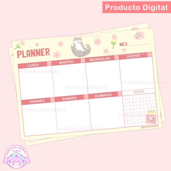 Archivo Digital – Planner Semanal Picnic Cat