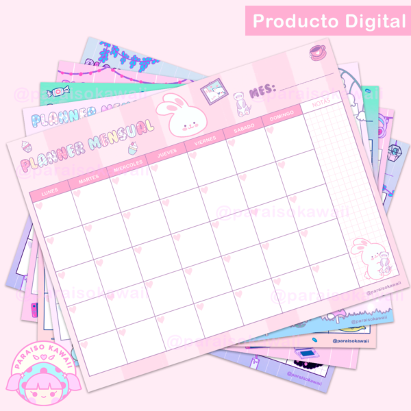 Archivo Digital – Set Planner Mensual Kawaii