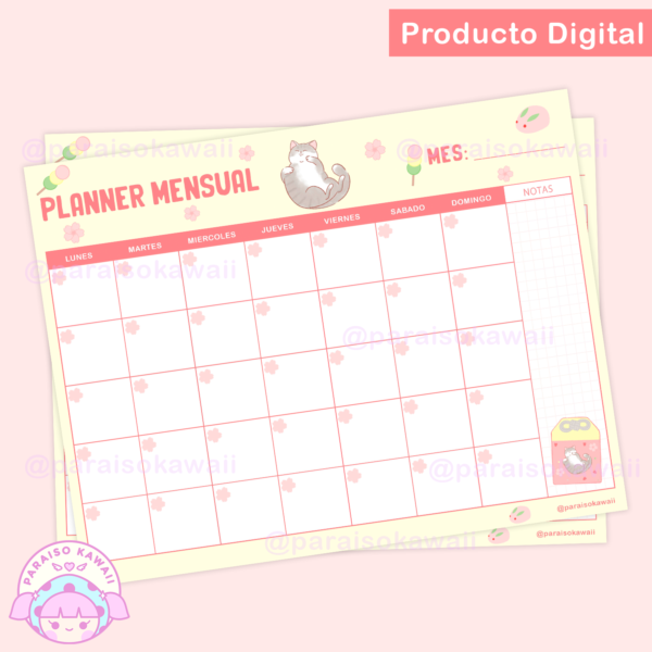 Archivo Digital – Planner Mensual Picnic Cat