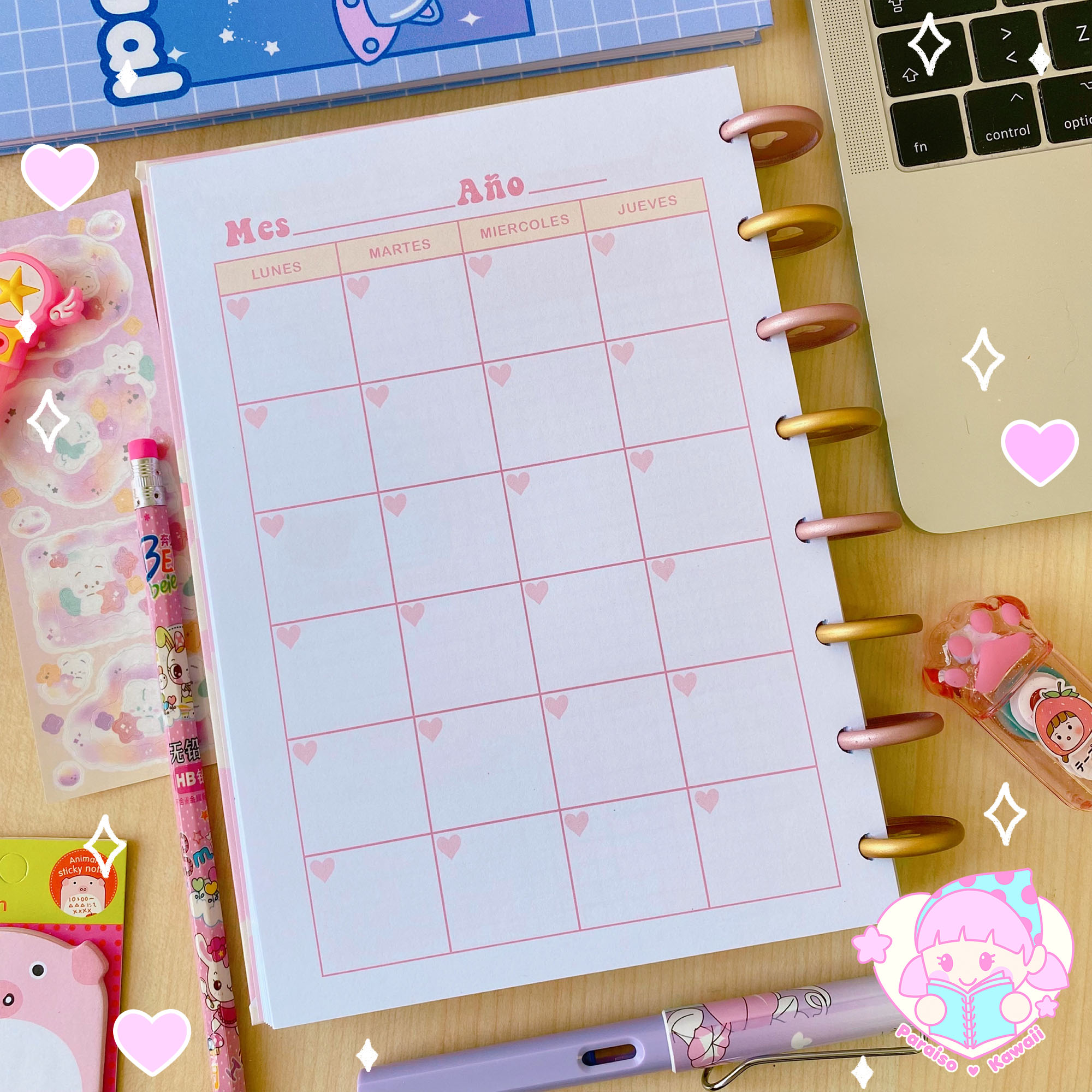 Planner Anual Osito A5 - Discos - Imagen 3