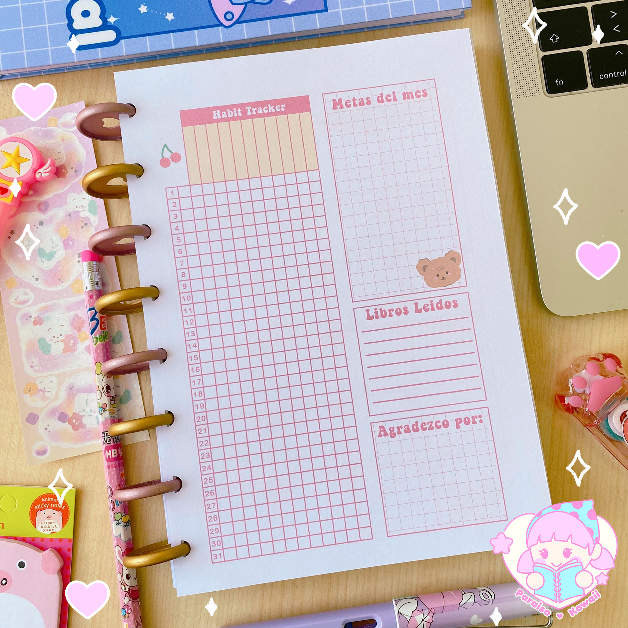 Planner Anual Osito A5 - Discos - Imagen 5