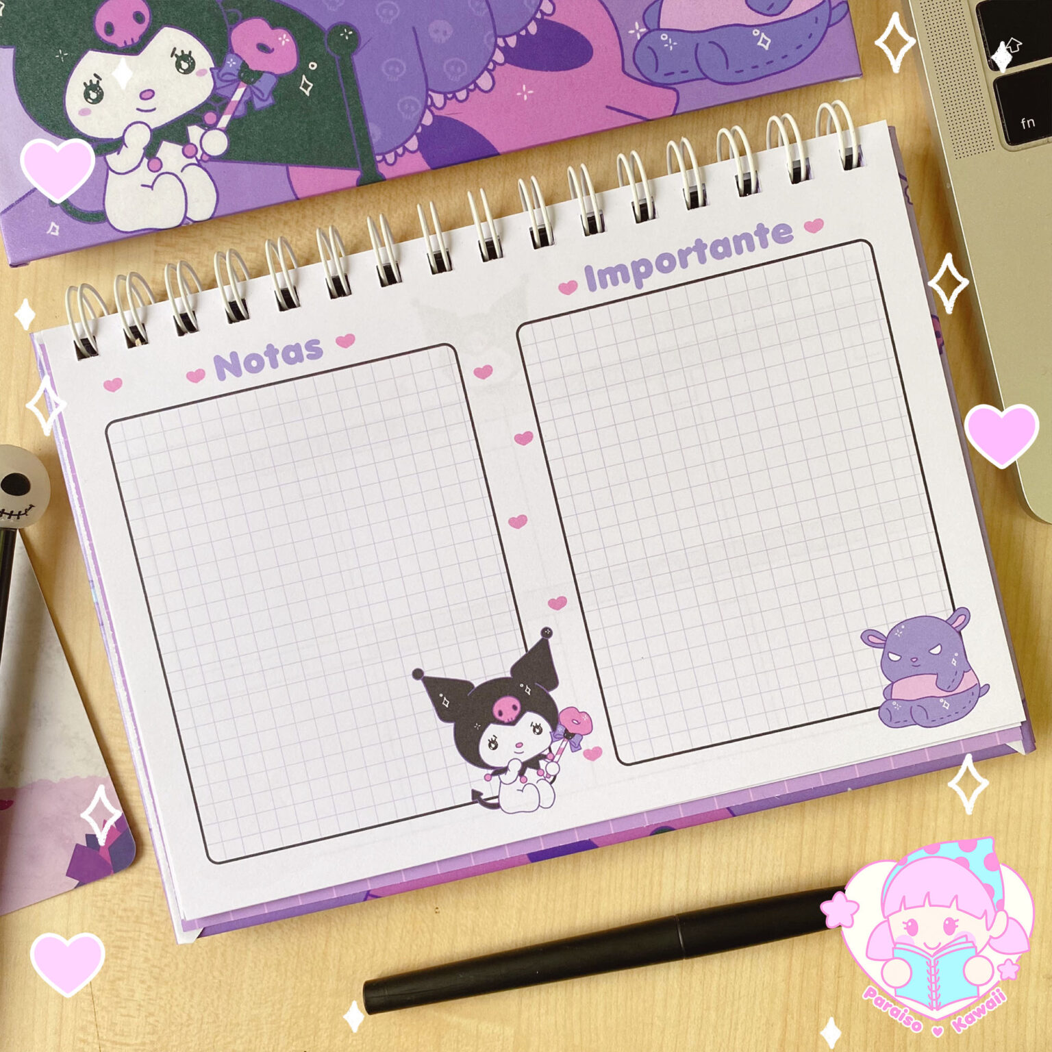 Planner Semanal Kuromi – A5 – Paraiso Kawaii
