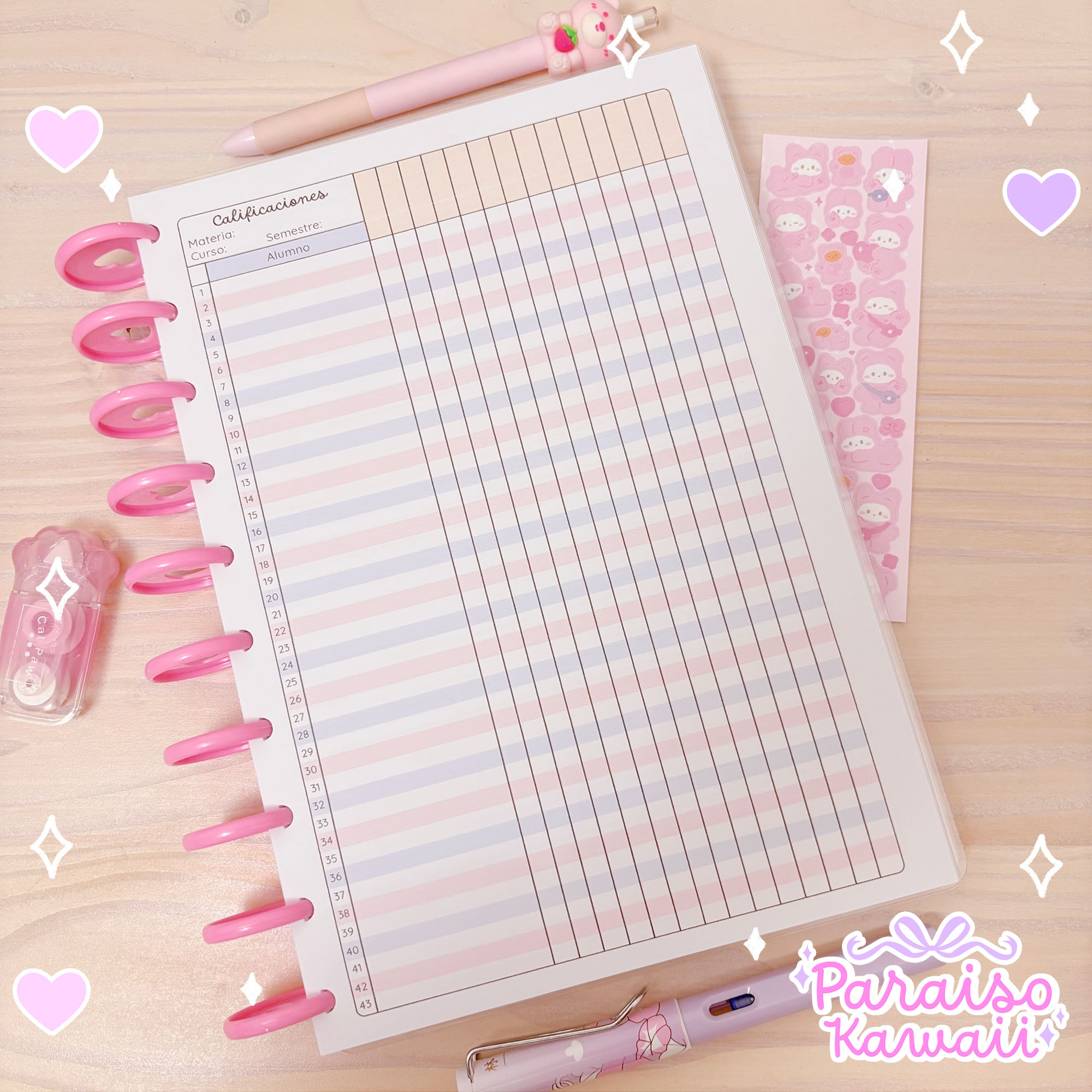 Planner a Pedido - Kawaii Docente Discos - Imagen 7